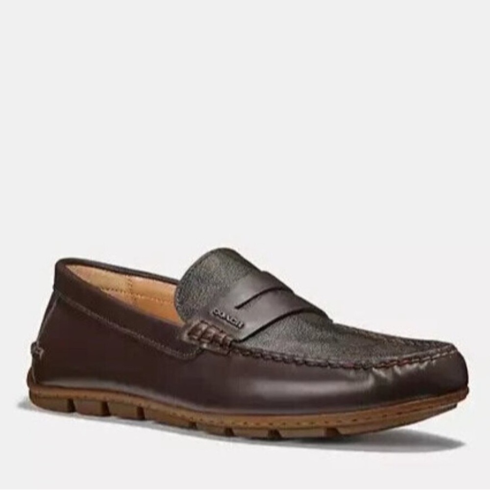 NEW Coach Mott Driver Mahogany Brown Loafers
